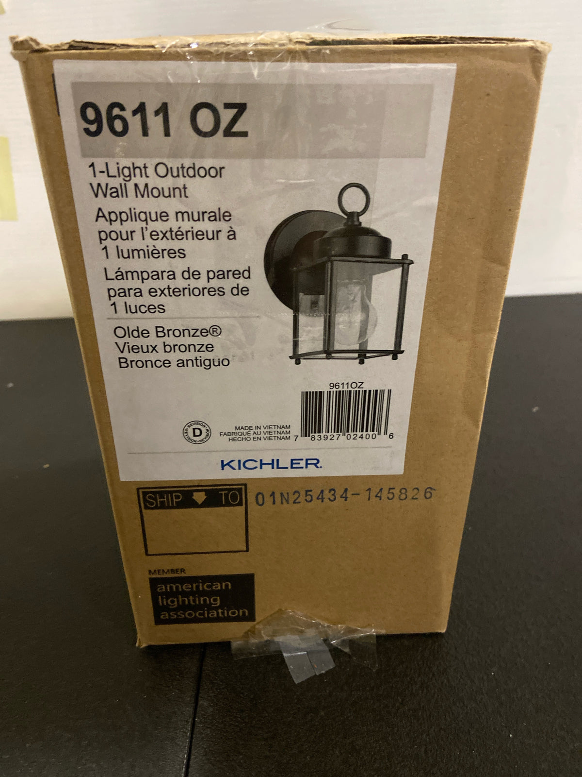 Kichler 9611OZ 1 Light 8" Outdoor Wall Light - Olde Bronze
