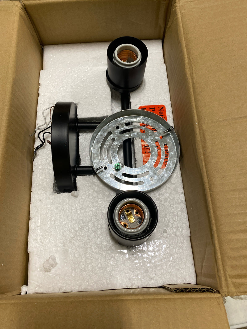 Homeplace lighting 146921MB-533 14 in. W x 9.5 in. H 2-Light Vanity Light in Matte Black with Clear Seeded Glass