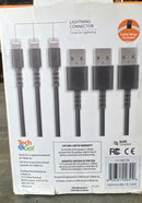 NEW Tech & Go 3 pack FAST Charging Cable 3ft iPhone iPad iPod Signature Series