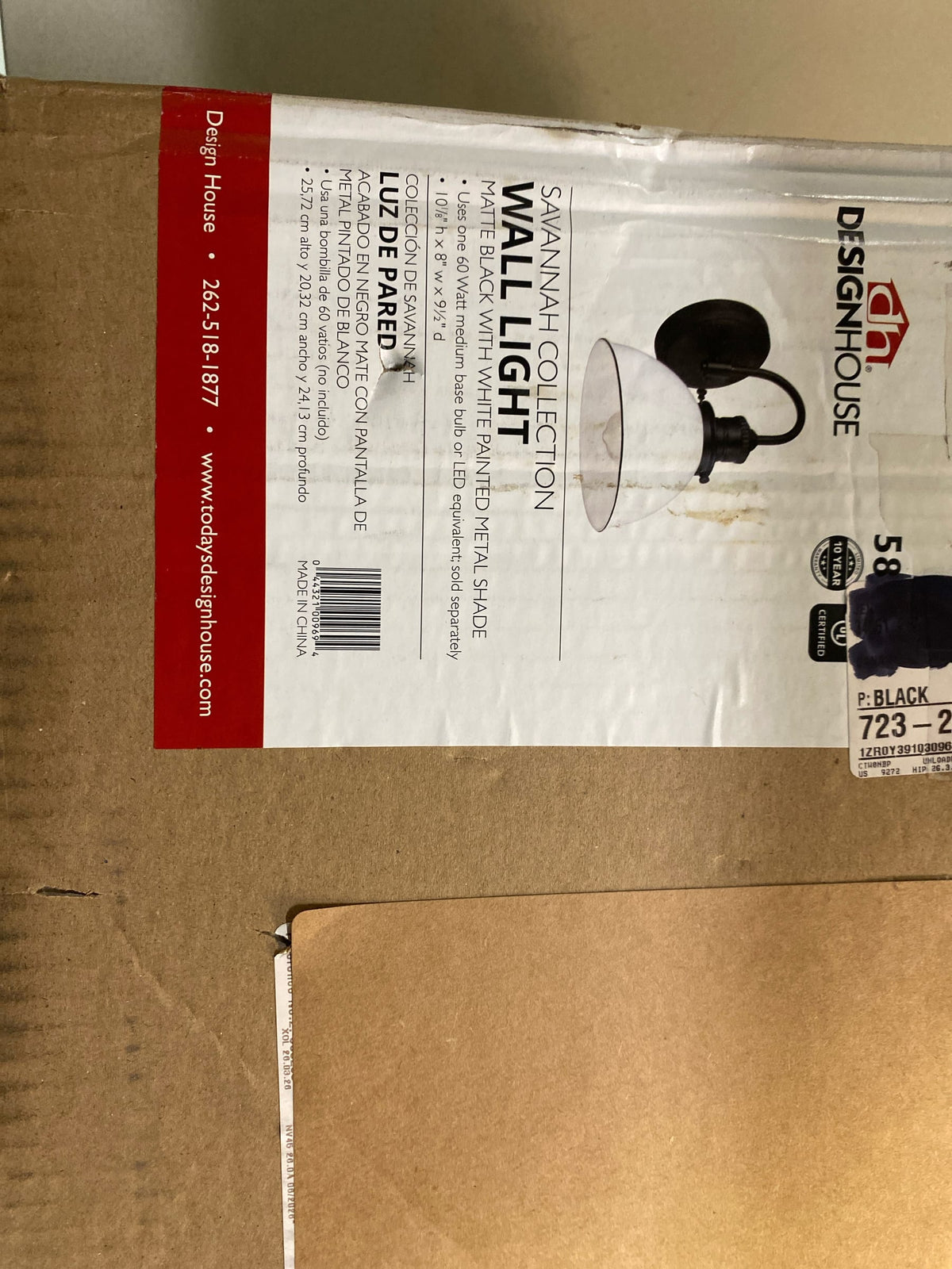 Design House 588293 Savannah 10" Tall Wall Sconce - Matte Black