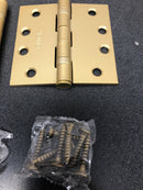 Emtek 940144 4x4 Inch Ball Bearing Steel Hinges in Satin Brass. Pack of 2 