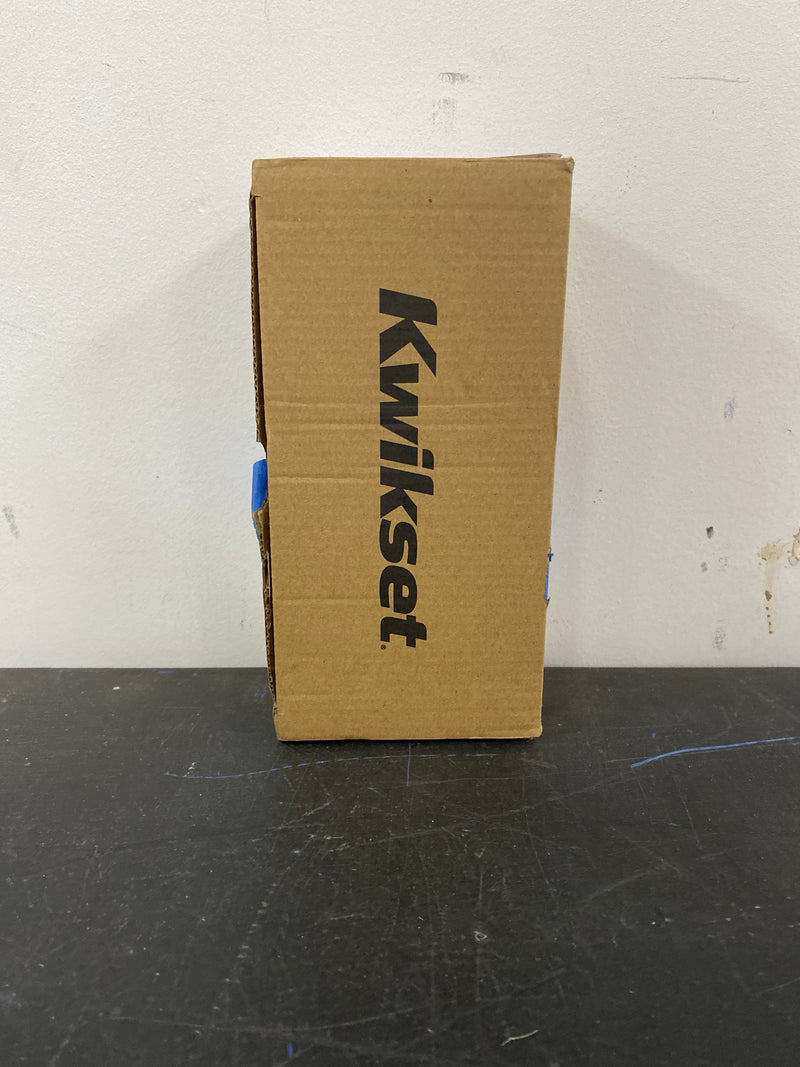 Kwikset 740PSKRDT-4S Pismo Single Cylinder Keyed Entry Door Knob Set with Round Rose and SmartKey - Satin Brass