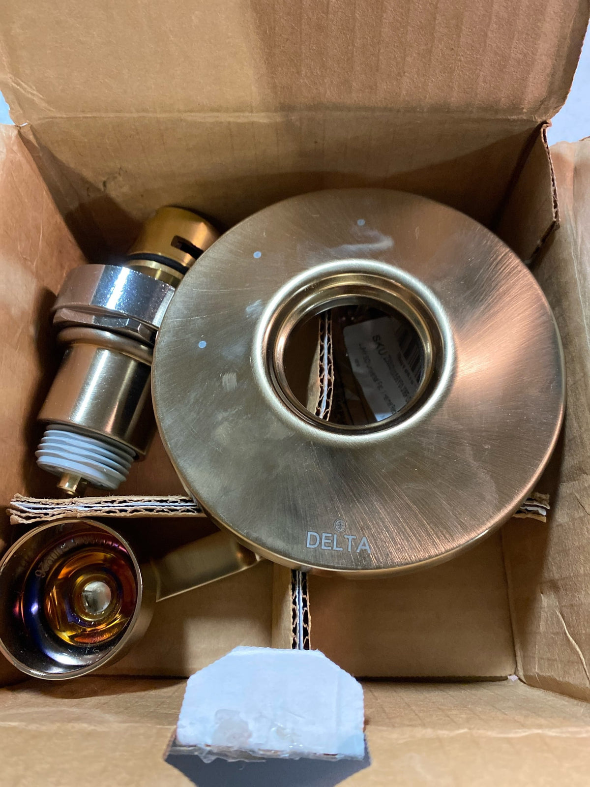 Delta Faucet Tetra Gold 3-Setting Shower Handle Diverter Trim Kit, Gold Diverter Valve Trim Kit, Shower Diverter, Lumicoat Champagne Bronze T11889-CZ-PR (Valve Not Included)