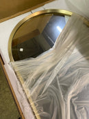 Kohler Essential 18 in. W x 36 in. H Oval Framed Wall Mount Bathroom Vanity Mirror in Moderne Brushed Gold