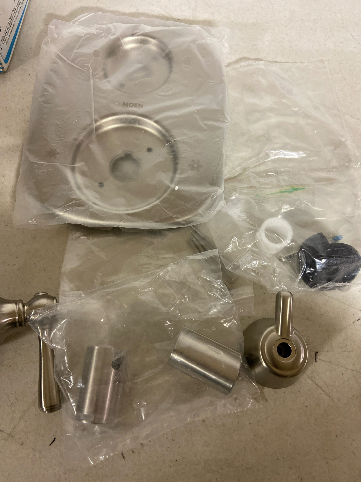 Moen T4111BN Double Handle Moentrol Pressure Balanced with Volume Control and Integrated Diverter Valve Trim from the Kingsley Collection (Less Valve) - Brushed Nickel
