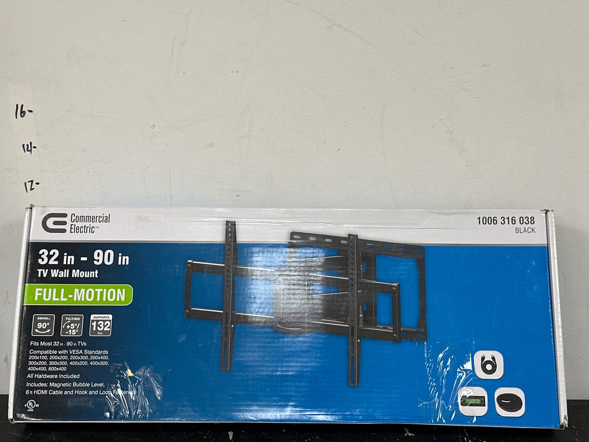 Commercial electric XD2616-L Full Motion Wall Mount for 32 in. to 90 in. TVs