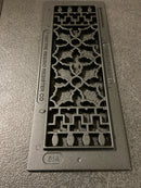 Reggio Registers 614-ABNH Scroll 4" x 12" Aluminum Floor Grille without Mounting Holes - Black Aluminum