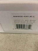 Vintage III Plus Wall Mount Faucet with a Long Gooseneck Swivel Spout, Cross Handles, and Solid Brass Side Spray, Polished Chrome Finish WHKWCR3-9301-NT-C