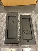 Emtek Modern Rectangular 7-1/4 Inch Privacy Mortise Pocket Door Lock for 1-3/8" Thick Doors - Flat Black