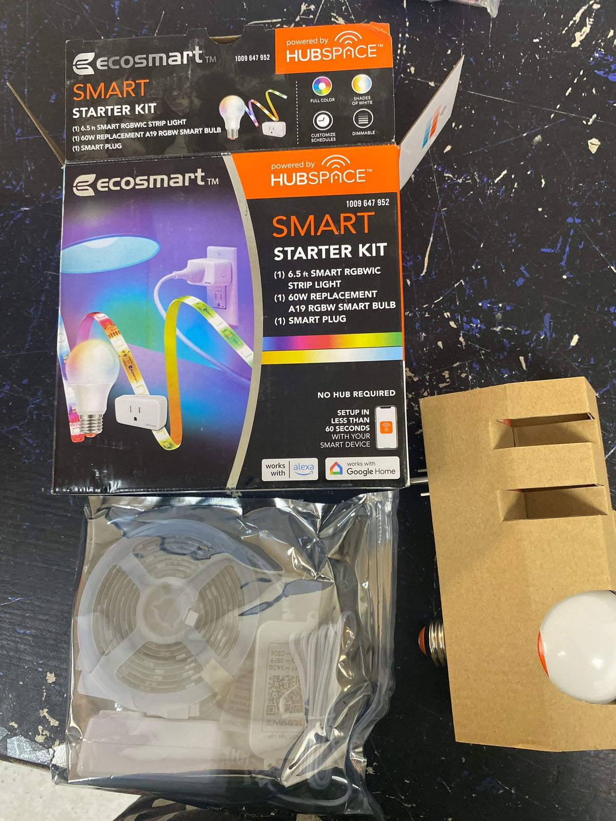 Ecosmart LT11a65KIT400 Smart Home Starter Kit including Color Changing LED Strip Light, Smart Bulb and Smart Plug, Powered by Hubspace