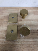 EMTEK Concealed Fastener Modern Rectangular Rosette Passage Set with Matching Finish Round Knob - Choice of 7 Finishes - C5112ROUUS4 - Satin Brass (US4)