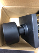 Miseno MLK4090BK Quattro Shaker Passage Door Knob Set with Square Rose - Matte Black