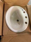 Kohler K-2905-8-96 Farmington 19-1/4" Oval Cast Iron Drop In Bathroom Sink with Overflow and 3 Faucet Holes at 8" Centers - Biscuit