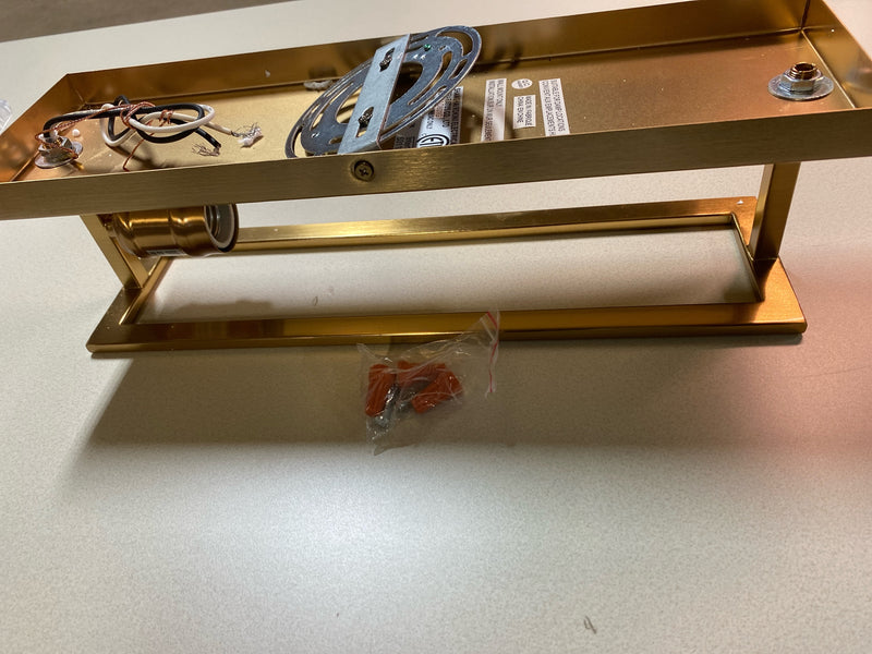 Brio Adelman 1 Light Wall Sconce - Gold Metal Frame with Glass Shade - Modern Wa