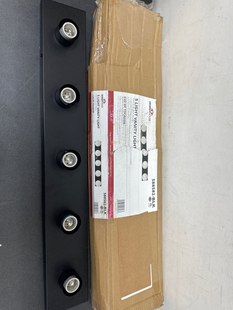 Design House 588582-BLK 5 Light 30" Wide Vanity Strip - 2.5 AMPS - Matte Black