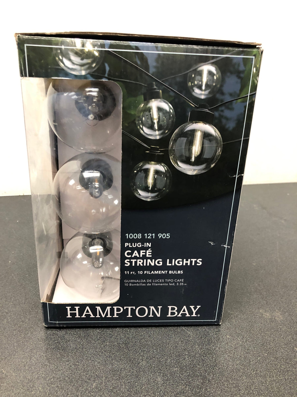 Hampton bay 12300-1 10-Bulbs 11 ft. Outdoor/Indoor Plug-In LED String Light with Filament Bulb