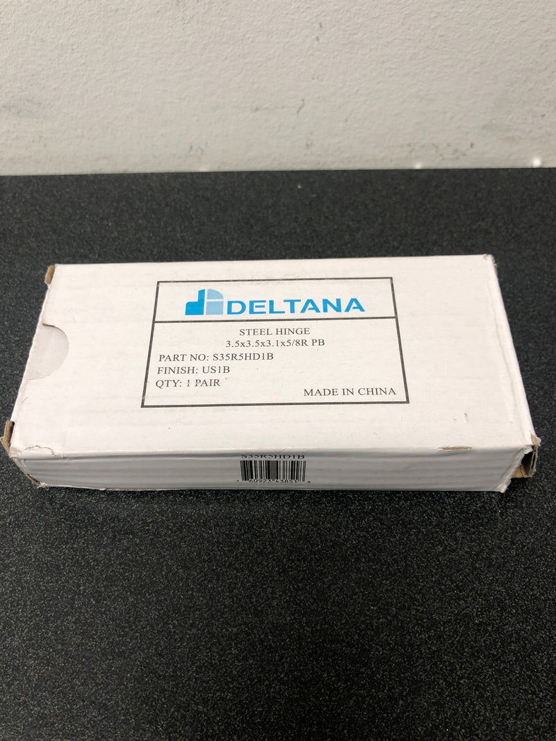 Deltana S35R5HD1B 3.5" x 3.5" Plain Bearing 5/8" Radius Corners Mortise Hinge - Pair - Black
