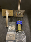 Emtek 5212STUUS15LH Stuttgart Left Handed Privacy Door Lever Set with Modern Rectangular Rose from the Brass Modern Collection - Satin Nickel