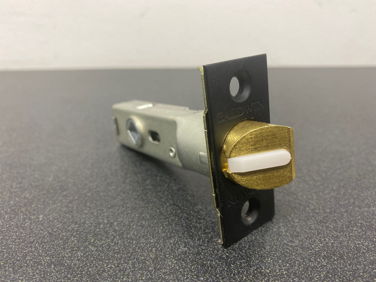 Baldwin 5510190FLS Passage Door Knob Latch for 2-3/8" Backset with Full Lip Strike - Satin Black