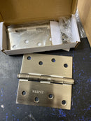 Emtek 91014US15 4" x 4" Square Corner Plain Bearing Mortise Hinge - Pair - Satin Nickel