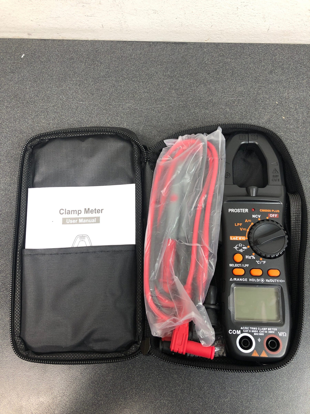 Proster Digital Clamp Meter TRMS 6000counts 800A DC AC Current AC/DC Voltage 