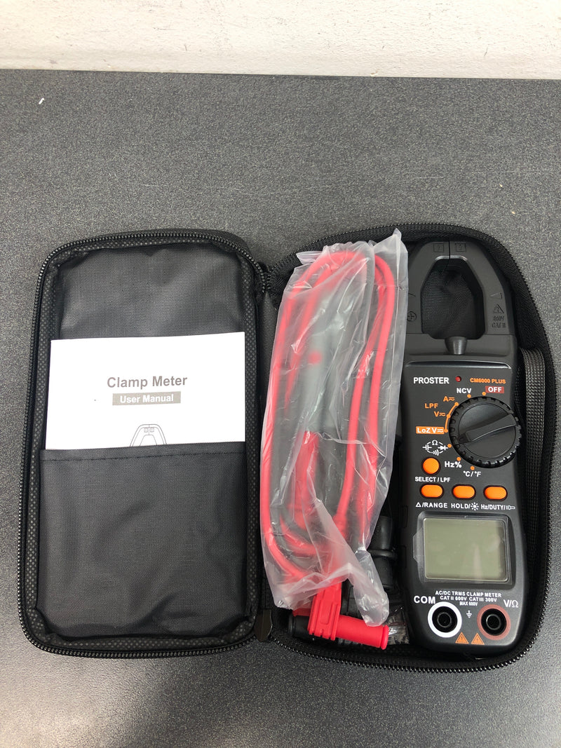 Proster Digital Clamp Meter TRMS 6000counts 800A DC AC Current AC/DC Voltage 