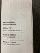 Signature Hardware 954063-5116 Lazzara 5-1/16 Inch Center to Center Black Leather Bar Cabinet Pull