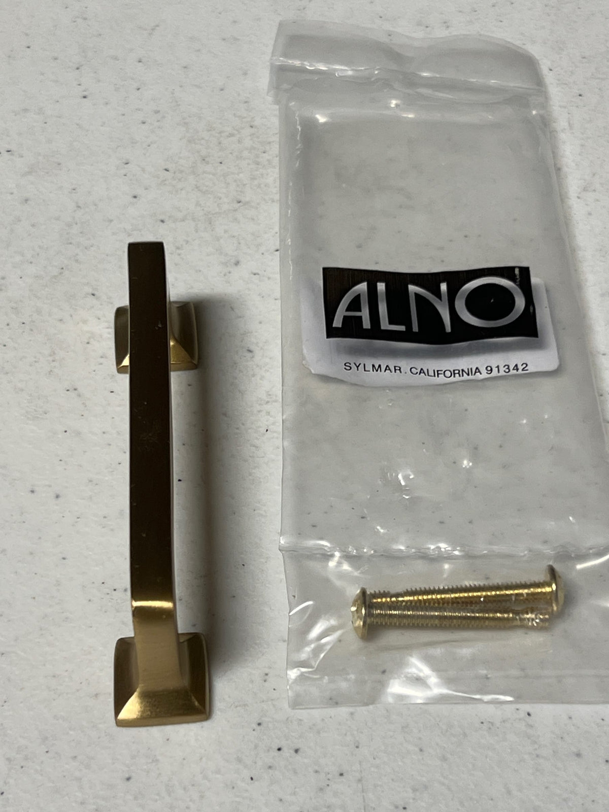 Alno A950-3-SB Millennium 3 Inch Center to Center Solid Brass Curved Square Cabinet Handle / Drawer Pull - Satin Brass