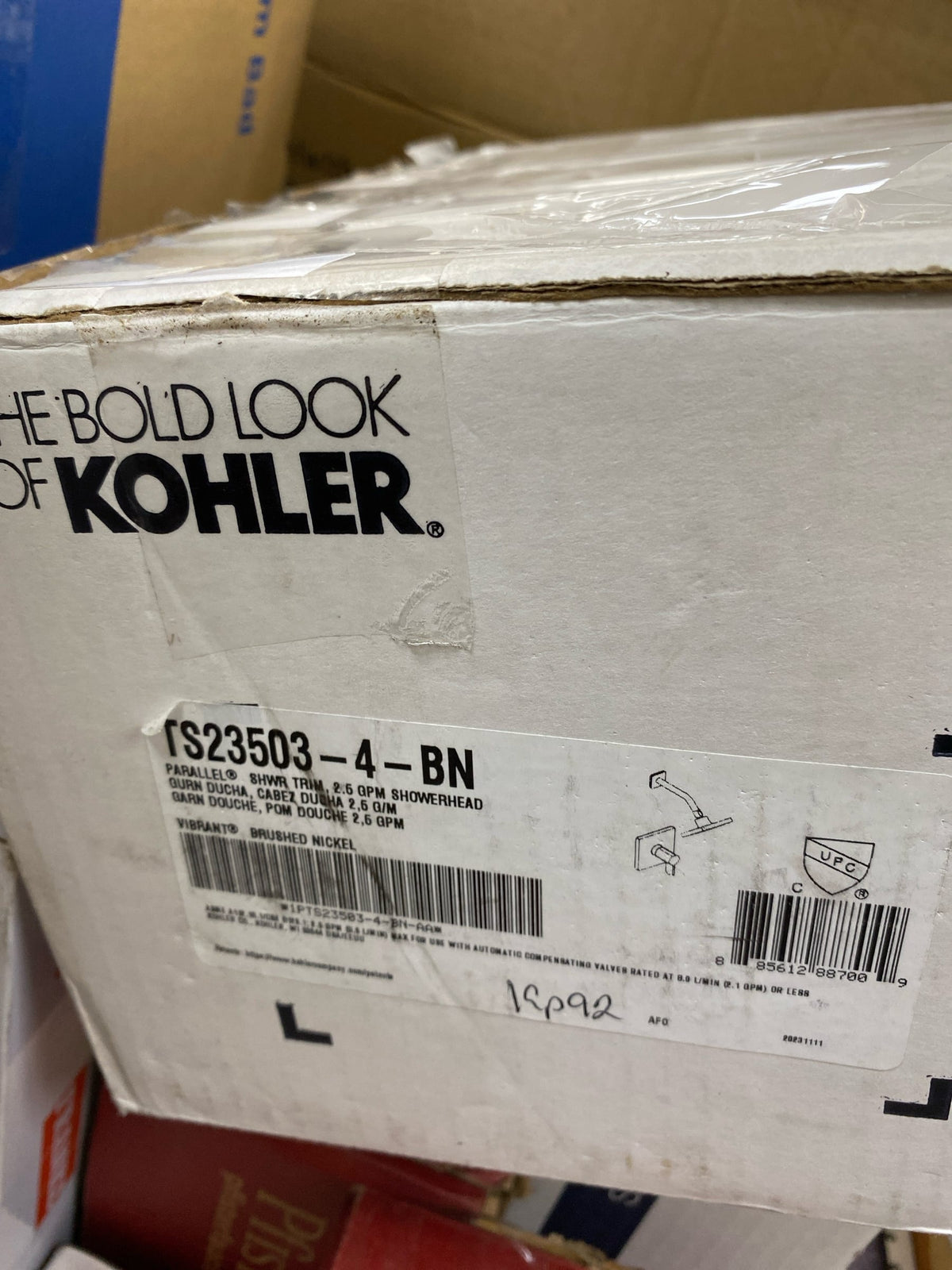 Kohler K-TS23503-4-BN Parallel Shower Only Trim Package with 2.5 GPM Single Function Shower Head - Vibrant Brushed Nickel