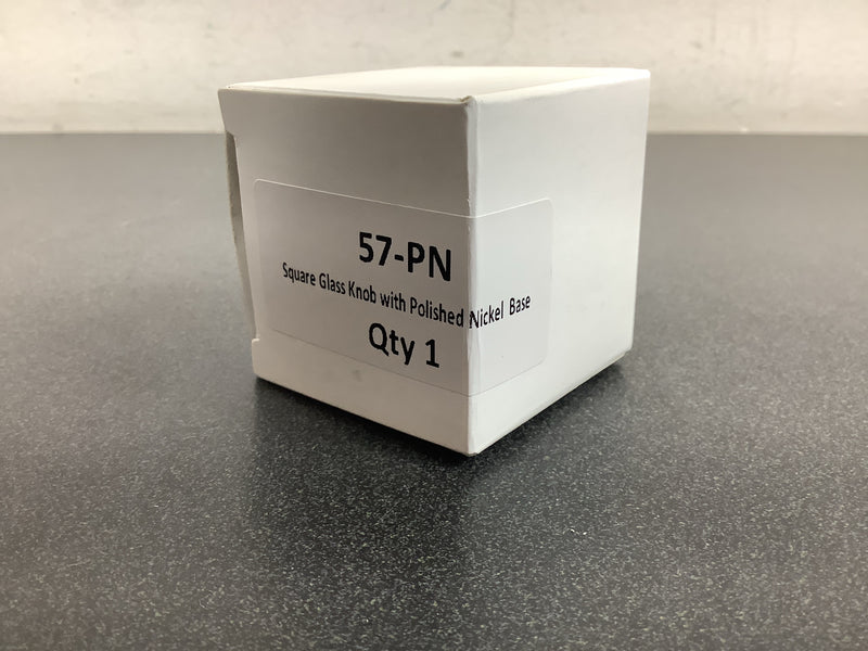 Schaub and Company 57-PN City Lights 1-1/4" Modern Square Glass Cabinet Knob with Solid Brass Base - Polished Nickel