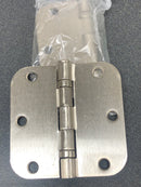 Deltana S35R5BB15 Commercial 3.5" x 3.5" Ball Bearing 5/8" Radius Corners Mortise Hinge - Pair - Satin Nickel