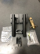 Emtek 5210US19.LSUS19.KNUS19.RH Knurled L-Square Right Handed Privacy Door Lever Set with Square Rose from the SELECT Brass Collection - Flat Black