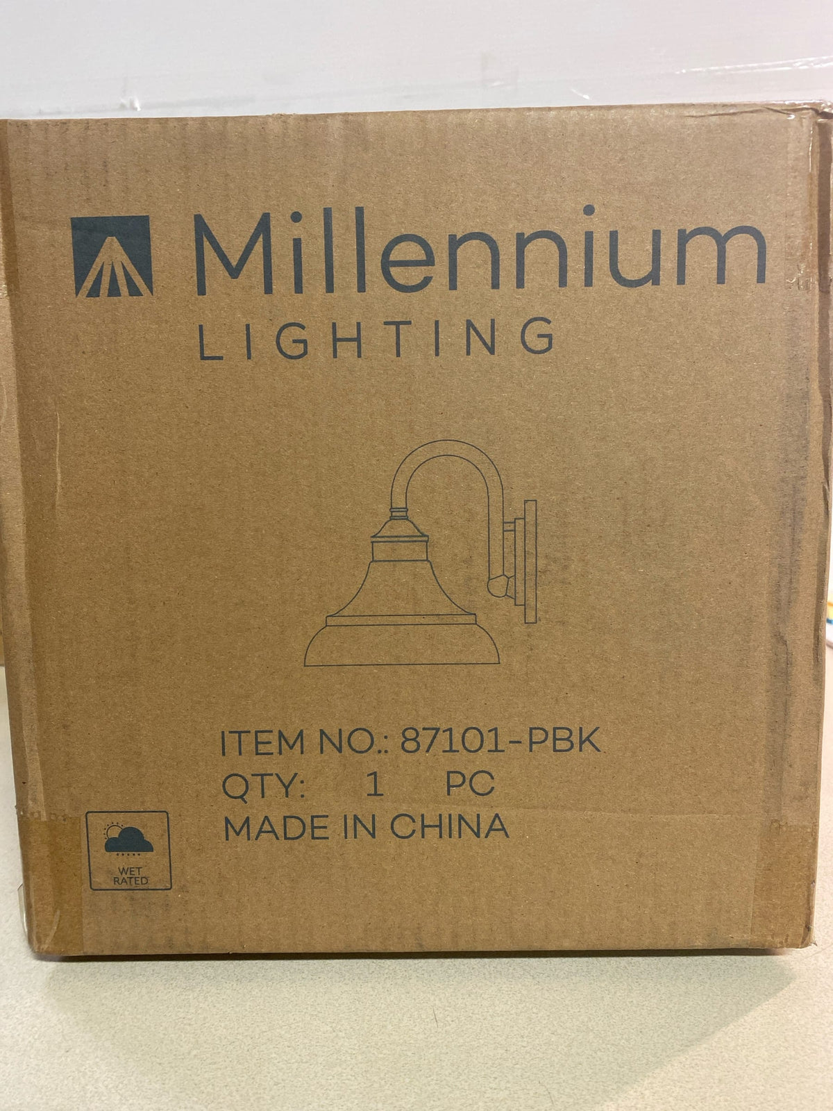 ML Lighting 87101-PBK Alvii 1-Light Outdoor Wall Sconce in Powder Coated Black Finish
