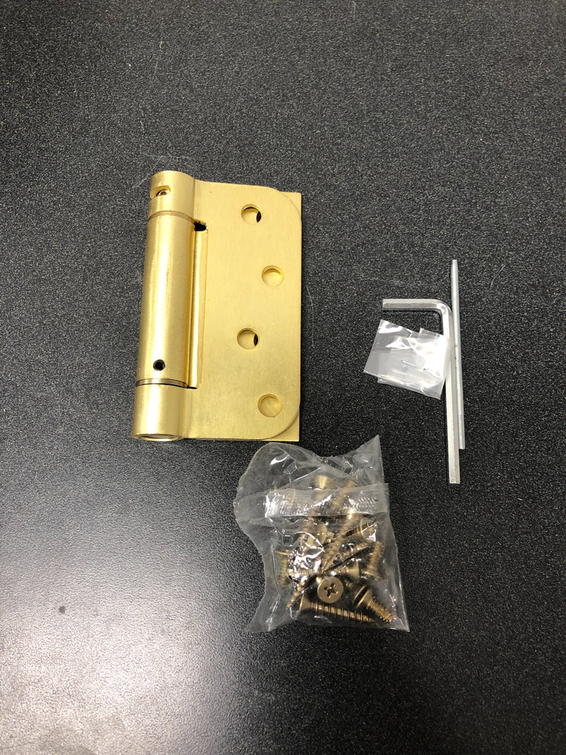 Deltana DSH4R5TT4 4" x 4" Square Corner Mortise Spring Hinge - Single Hinge - Satin Brass