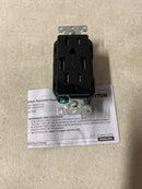 Leviton R05-T5632-0BE 3.6A USB Dual Type A In-Wall Charger with 15 Amp Tamper-Resistant Outlets, Black T5632-BE