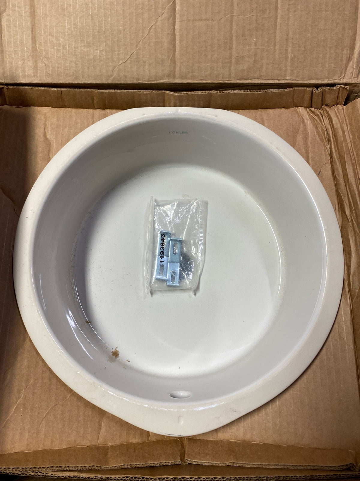 Kohler K-2883-NY 1-Bowl Round Undermount Bathroom Sink w/Overflow Dune