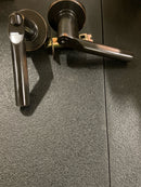 Emtek 512HNUS10BRH Hanover Single Cylinder Keyed Entry Lever Set from the Brass Modern Collection - Oil Rubbed Bronze Disk Rosette