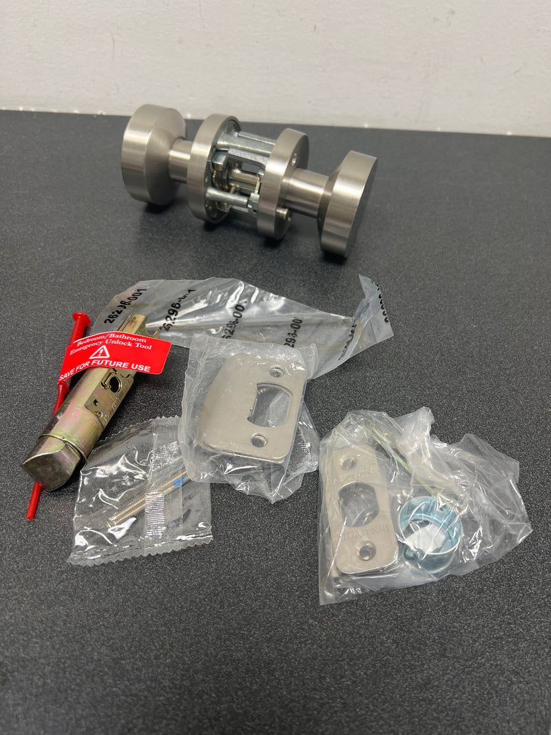 Baldwin PVCONCRR150 Contemporary Privacy Door Knob with Round Rose - Satin Nickel