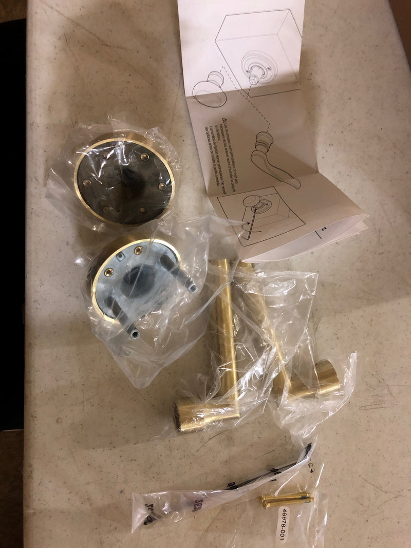 Baldwin FDTUBCRR044 Tube Non-Turning Two-Sided Through-Door Dummy Door Lever Set from the Reserve Collection - Satin Brass