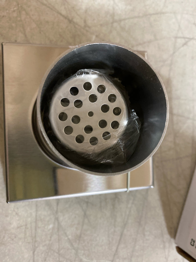 Signature Hardware 928029-4-F Cohen 4" Tile Insert Shower Drain with Flange - Brushed Stainless Steel
