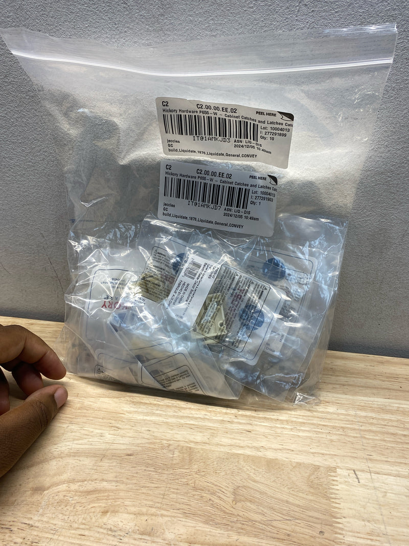 Hickory Hardware P655-W Magic Touch Magnetic Cabinet Catch Latch - White