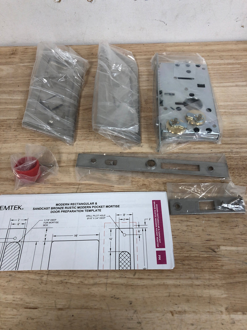 Emtek 2114US15138 EMT 2114 US15 MODERN DT 138 PASSAGE POCKET DOOR MORTISE LCK