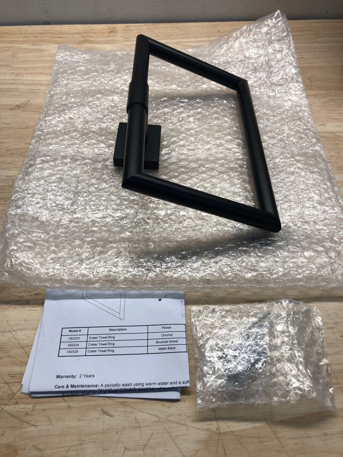 ICO Bath V62325 Volkano Crater Wall Mounted Towel Ring - Matte Black