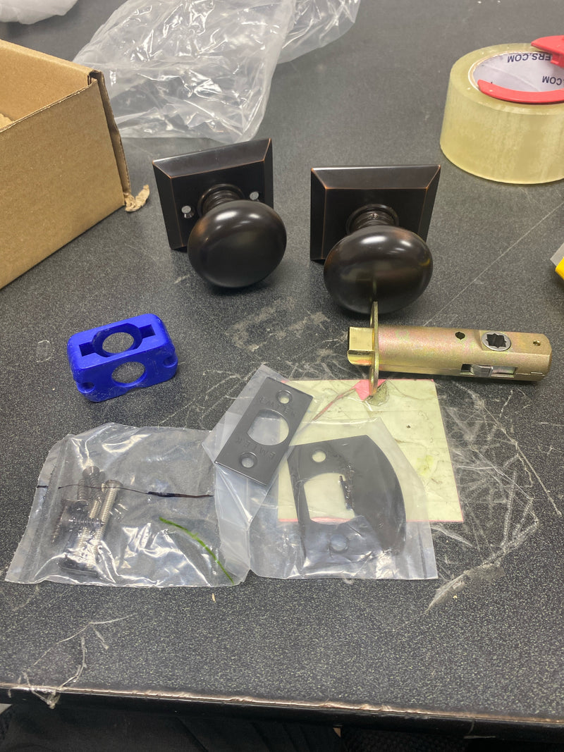 Emtek 8131PUS10B Providence Passage Door Knob Set with Quincy Rose from the Classic Brass Collection - Oil Rubbed Bronze