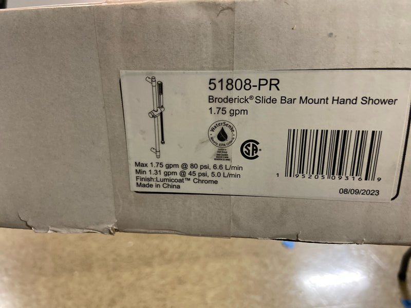 Delta 51808-PR Universal Showering 1.75 GPM Single Function Hand Shower Package - Includes Slide Bar and Hose - Lumicoat Chrome