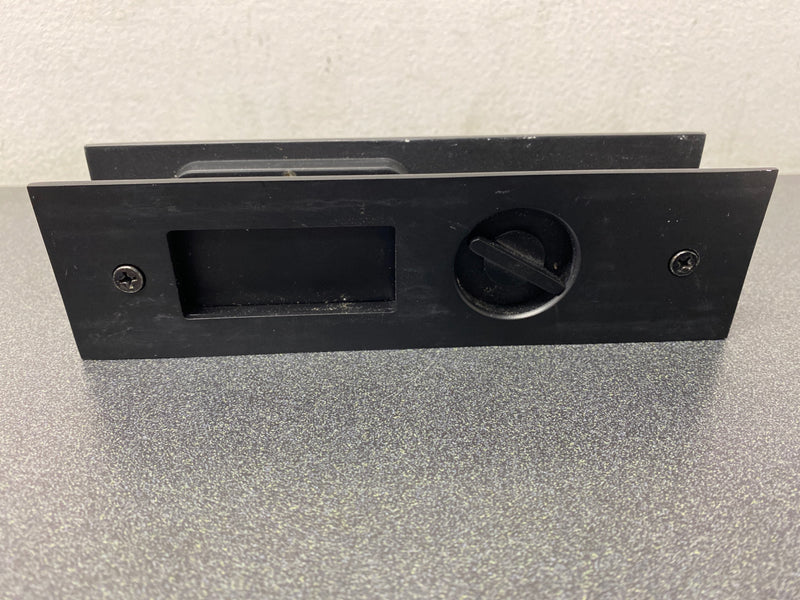 Emtek 2155US19138 Narrow Modern Rectangular 7-1/4 Inch Privacy Mortise Pocket Door Lock for 1-3/8" Thick Doors - Flat Black
