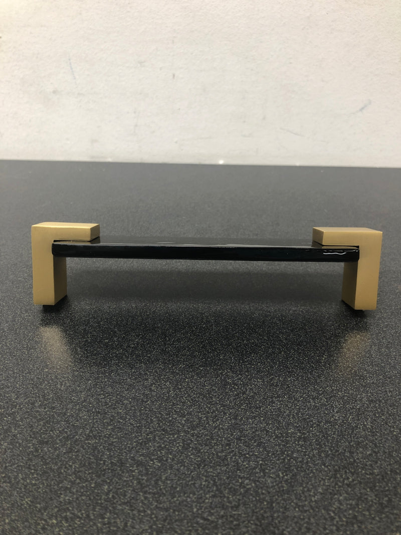 Sietto P-1203-8-SB Affinity 8" Black Bar Satin Brass Base P-8-1203-SB Cabinet Pull