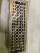 Signature Hardware 301636 Honeycomb Brass Floor Register - 4" x 14" (5" x 15" Overall) - Antique Brass