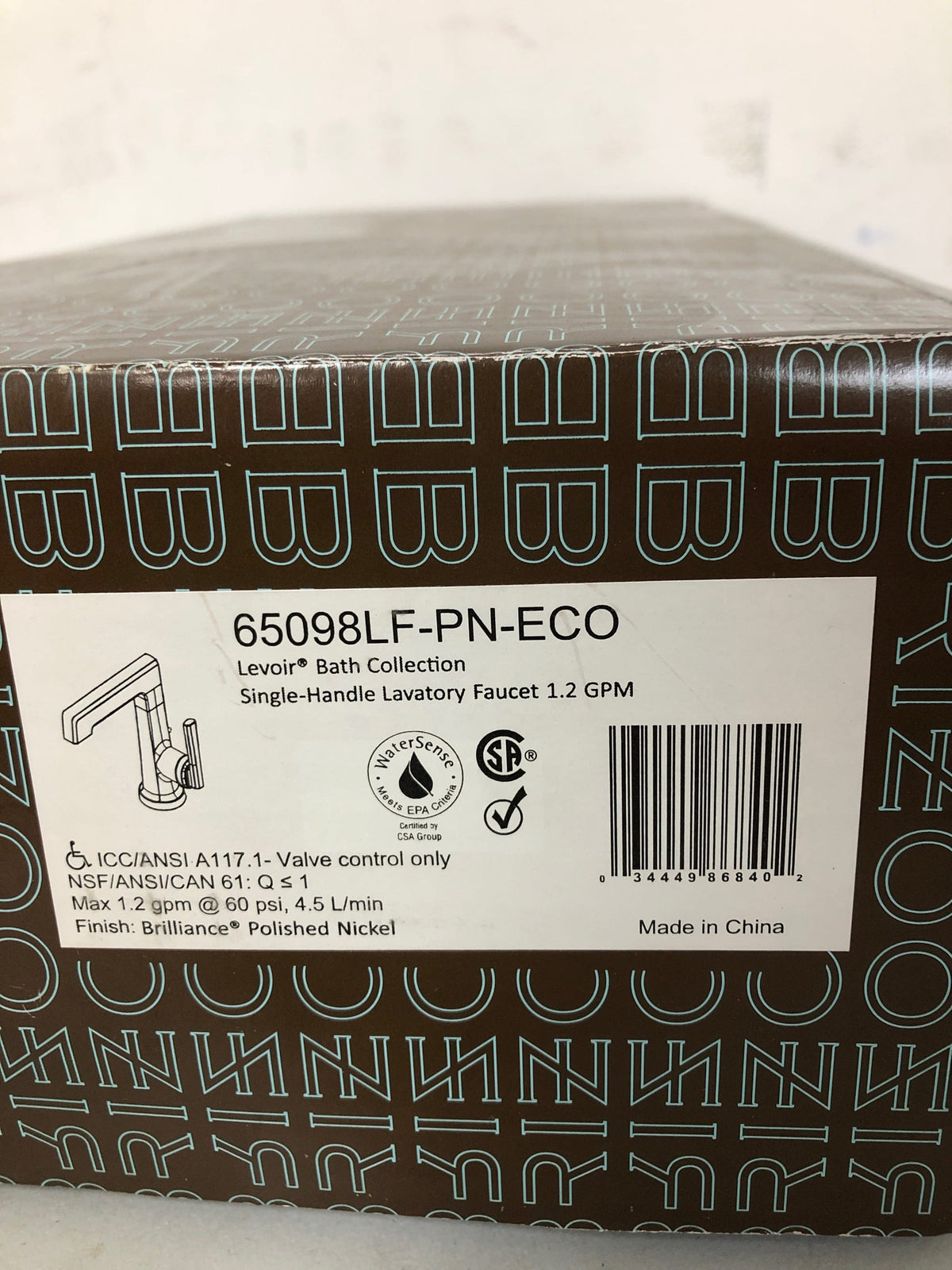 Brizo 65098LF-PN-ECO Levoir 1.2 GPM Single Hole Bathroom Faucet - Pop-Up Drain Assembly Included - Brilliance Polished Nickel