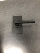 Baldwin HDSQUCFR190 Square Non-Turning One-Sided Dummy Door Lever with 5 Inch Rectangle Rose from the Reserve Collection - Satin Black